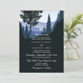 Invitation Forêt de bois bleu, Mariage rustique (Debout devant)
