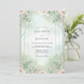 Invitation Forêt de bois flotté Eucalyptus Mariage (Debout devant)