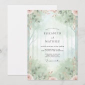 Invitation Forêt de bois flotté Eucalyptus Mariage (Devant / Derrière)