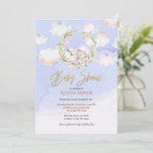 Invitation Forêt de bois mignonne Lapin Ciel bleu | BABY SHOW (Debout devant)