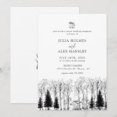 Invitation Forêt de Bois Pin | Mariage Rustique Décontracté (Devant / Derrière)