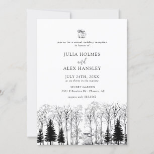 Invitation Forêt de Bois Pin Mariage Rustique Décontracté
