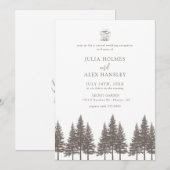 Invitation Forêt de Bois Pin | Mariage Rustique Décontracté (Devant / Derrière)