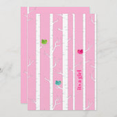 Invitation Forêt de bois rose mignonne Bébé fille Douche (Devant / Derrière)