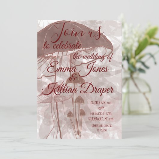 Invitation Forêt de champignons (Debout devant)