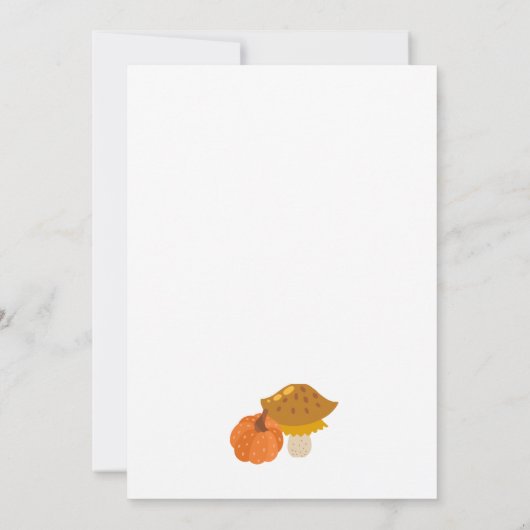 Invitation Forêt de champignons citrouilles Automne 70e anniv (Dos)