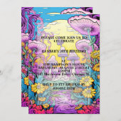 Invitation Forêt de champignons créative Imprimer Anniversair (Devant / Derrière)