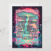 Invitation Forêt de champignons éclatants Imprimer fête d'ann (Devant)