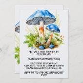Invitation Forêt de champignons psychédélique Imprimer fête d (Devant / Derrière)