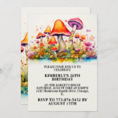 Invitation Forêt de champignons sauvages Imprimer fête d'anni (Devant / Derrière)