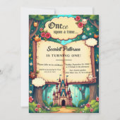 Invitation Forêt de contes de fées pour 1er anniversaire (Devant)