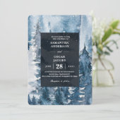 Invitation Forêt de couleur d'hiver et marine Blue & White In (Debout devant)