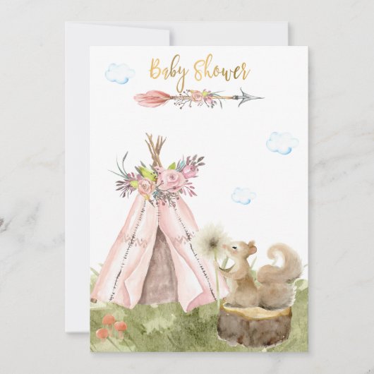Invitation *~* Forêt de feuillus de Boho Tribal Teepee (Devant)