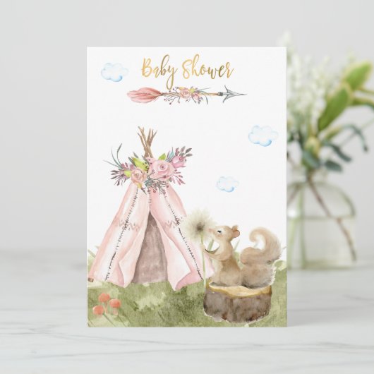 Invitation *~* Forêt de feuillus de Boho Tribal Teepee (Debout devant)