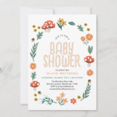 Invitation Forêt de filles mignonnes et rustiques Baby shower (Devant)