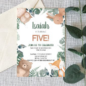 Invitation Forêt de forêt sauvage Zoo Animaux Fête d'annivers