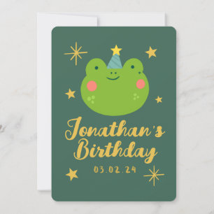 Invitation Forêt de grenouilles mignonnes avec animaux Annive