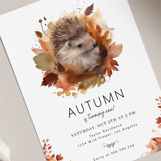 Invitation Forêt de Hérisson Forêt Boisé Anniversaire d'autom