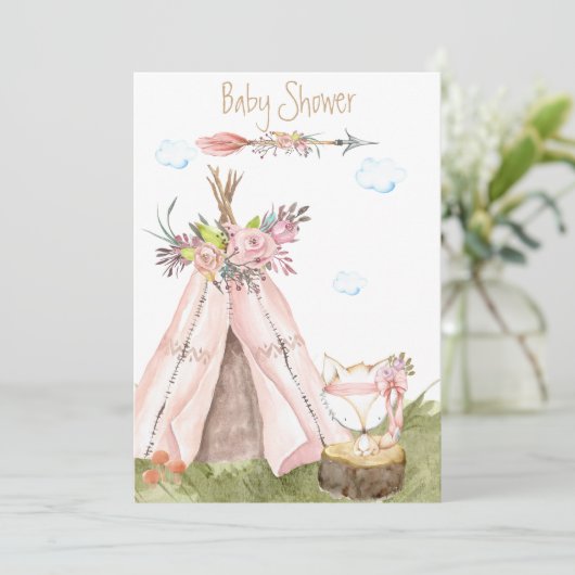 Invitation *~* Forêt de la forêt bohème de Boho Fox (Debout devant)