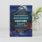 Invitation Forêt de Lanternes Jack-O' Pleine lune Halloween (Debout devant)