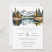 Invitation Forêt de montagne du lac en automne Code QR de mar (Devant)