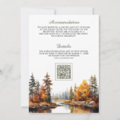 Invitation Forêt de montagne du lac en automne Code QR de mar (Dos)