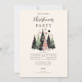 Invitation Forêt de Noël rose (Devant)