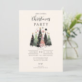Invitation Forêt de Noël rose (Debout devant)