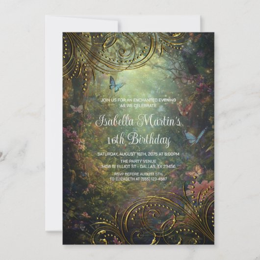 Invitation Forêt de papillons enchantée (Devant)