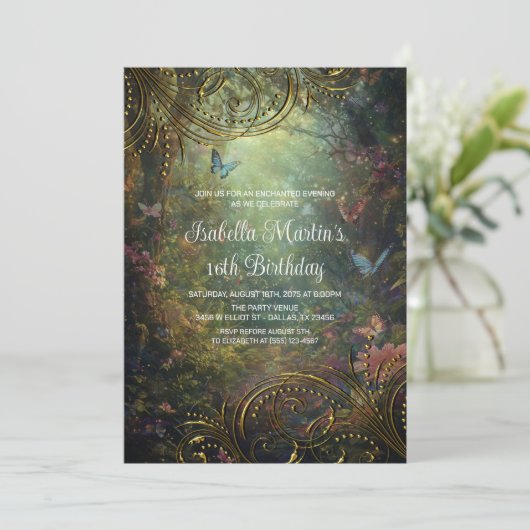 Invitation Forêt de papillons enchantée (Debout devant)