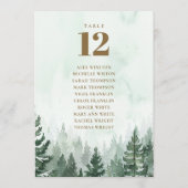 Invitation Forêt de pin rustique Tableau Numéro de siège Grap (Dos)