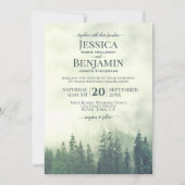 Invitation Forêt de pin vert foncé Rustique Mariage extérieur (Devant)