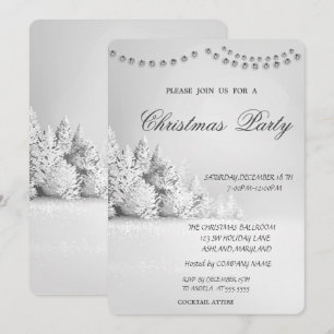 Invitation Forêt de pins de Noël, Fête de Noël illuminée