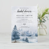 Invitation Forêt de pins d'hiver Fête des mariées des vacance (Debout devant)