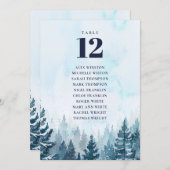 Invitation Forêt de pins d'hiver Tableau Numéro de siège Grap (Devant / Derrière)