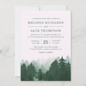 Invitation Forêt de pins d'hiver Vert Mariage rustique (Devant)