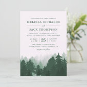 Invitation Forêt de pins d'hiver Vert Mariage rustique (Debout devant)