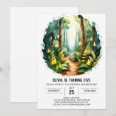 Invitation Forêt de pins enchantée Anniversaire (Devant / Derrière)