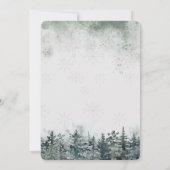 Invitation Forêt de pins enneigée à l'aquarelle Noël (Dos)