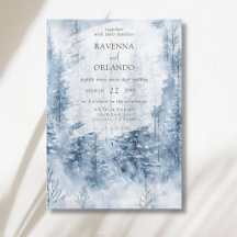 Forêt de pins enneigée en montagne pour mariage hi