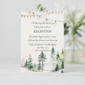 Invitation Forêt de pins, Réception de mariage avec guirlande (Debout devant)