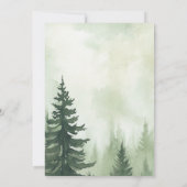 Invitation Forêt de pins rustique aquarelle mariage   (Dos)