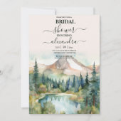 Invitation Forêt de pins rustique thème aquarelle mariage (Devant)