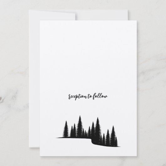Invitation Forêt de pins rustiques Mariage extérieur (Dos)