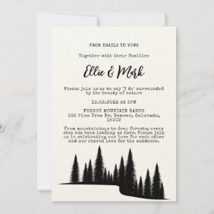 Invitation Forêt de pins rustiques Mariage extérieur