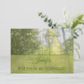 Invitation Forêt de proposition de Bridesmaid (Debout devant)
