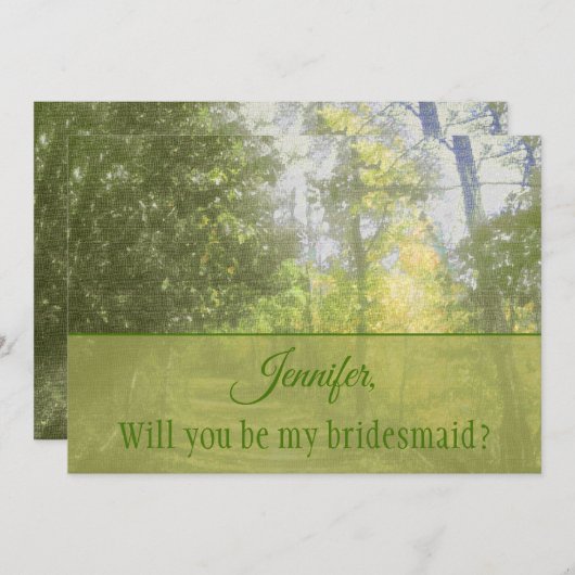 Invitation Forêt de proposition de Bridesmaid (Devant / Derrière)