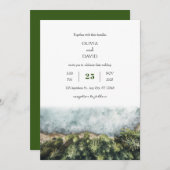 Invitation Forêt de séquoias côtière minimale Vue sur la plag (Devant / Derrière)