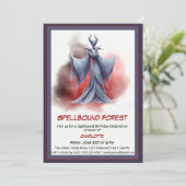 Invitation Forêt de Spellbound - Fée noire fête d'anniversair (Debout devant)