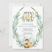 Invitation Forêt de verdure C'est un sauvageon Premier annive (Devant)
